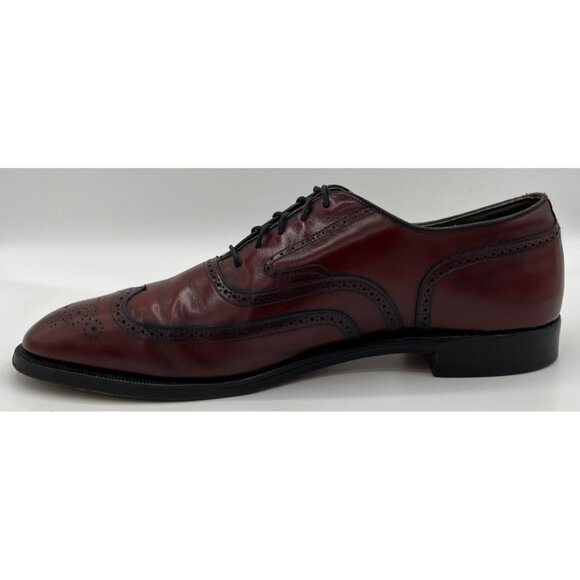 Vintage Johnston & Murphy Aristocraft Oxblood Shell Cordovan Wingtip Shoes 12AAA - Picture 7 of 12